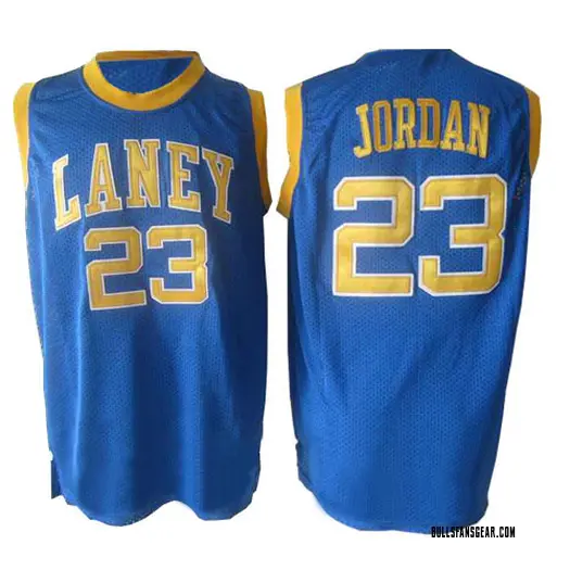 Men's Michael Jordan Chicago Bulls Nike Authentic Blue Laney High School Classic Throwback Jersey