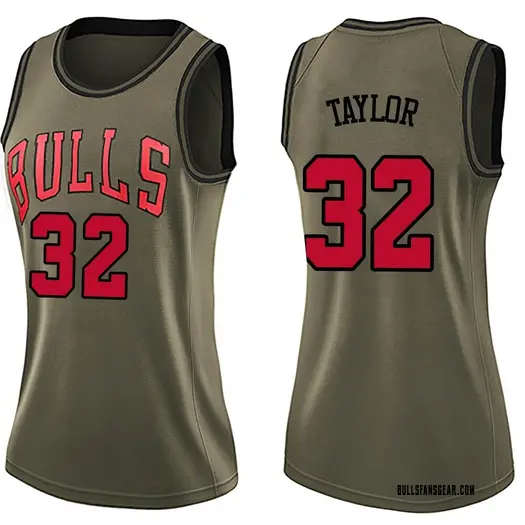 Women's Terry Taylor Chicago Bulls Nike Swingman Green Salute to Service  Jersey