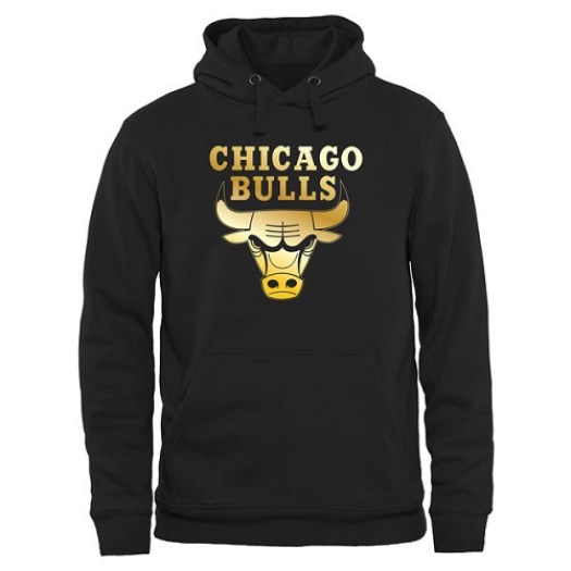 Men's Chicago Bulls Gold Collection Pullover Hoodie - Black